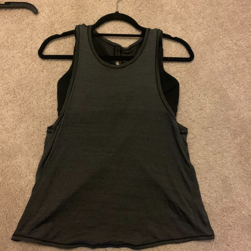 Lululemon Flow Black Tank Top with Built-In Bra